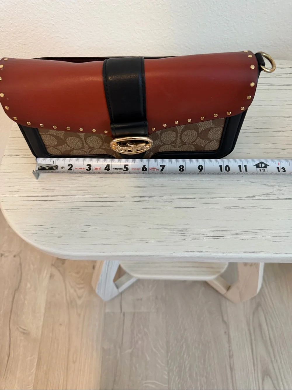 Coach Two-Tone Signature Saddle Bag in Brown and Black - Picture 14 of 15
